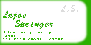 lajos springer business card